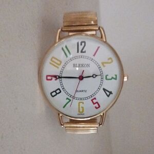 Colorful Blekon Quartz Watch with Gold Band